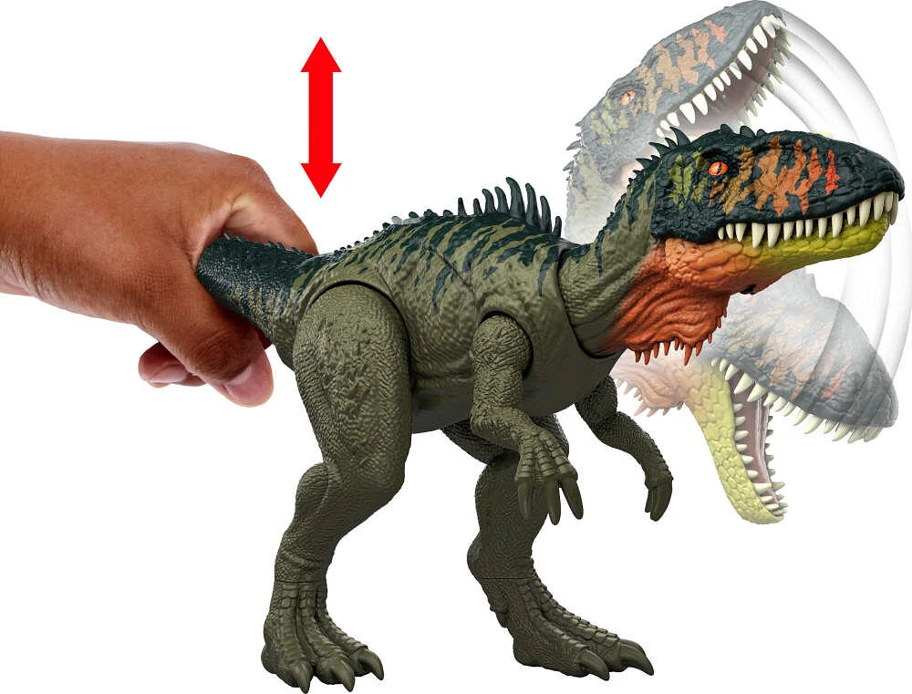 Jurassic World Rebirth Gigantic Thrashers Tyrannotitian  Dinosaur Figure Toy, Tail Activated Attack