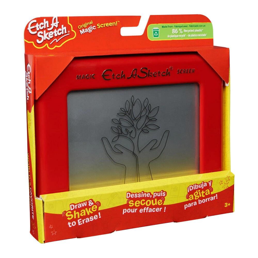 Etch A Sketch, Original Magic Screen, 86% Recycled Plastic, Sustainably-minded Classic Kids Creativity Toy