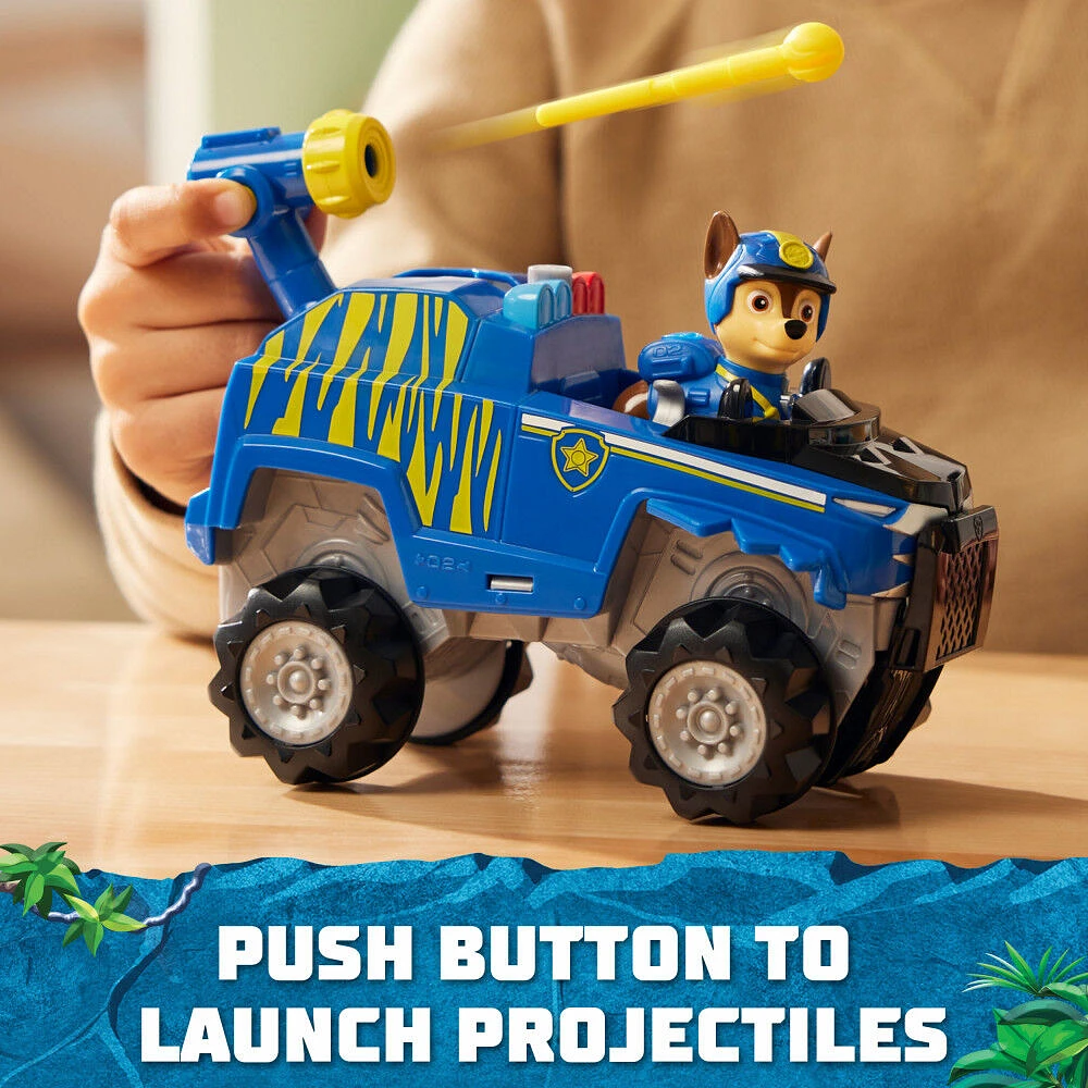 PAW Patrol Jungle Pups, Chase's Tiger Vehicle, Camion avec figurine articulée à collectionner