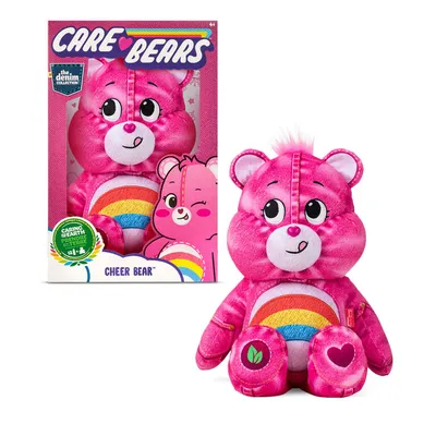 Care Bears 14" Plush Denim Edition (ECO Friendly) - Cheer Bear  - R Exclusive