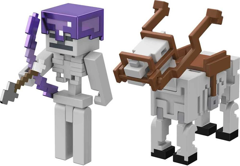 Minecraft 3.25-inch Action Figure 2-Packs with 2 Figures and 2 Accessories, Collectible Toys