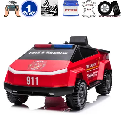 Kidsvip 12V Future Fire Truck W/ Rc - English Edition