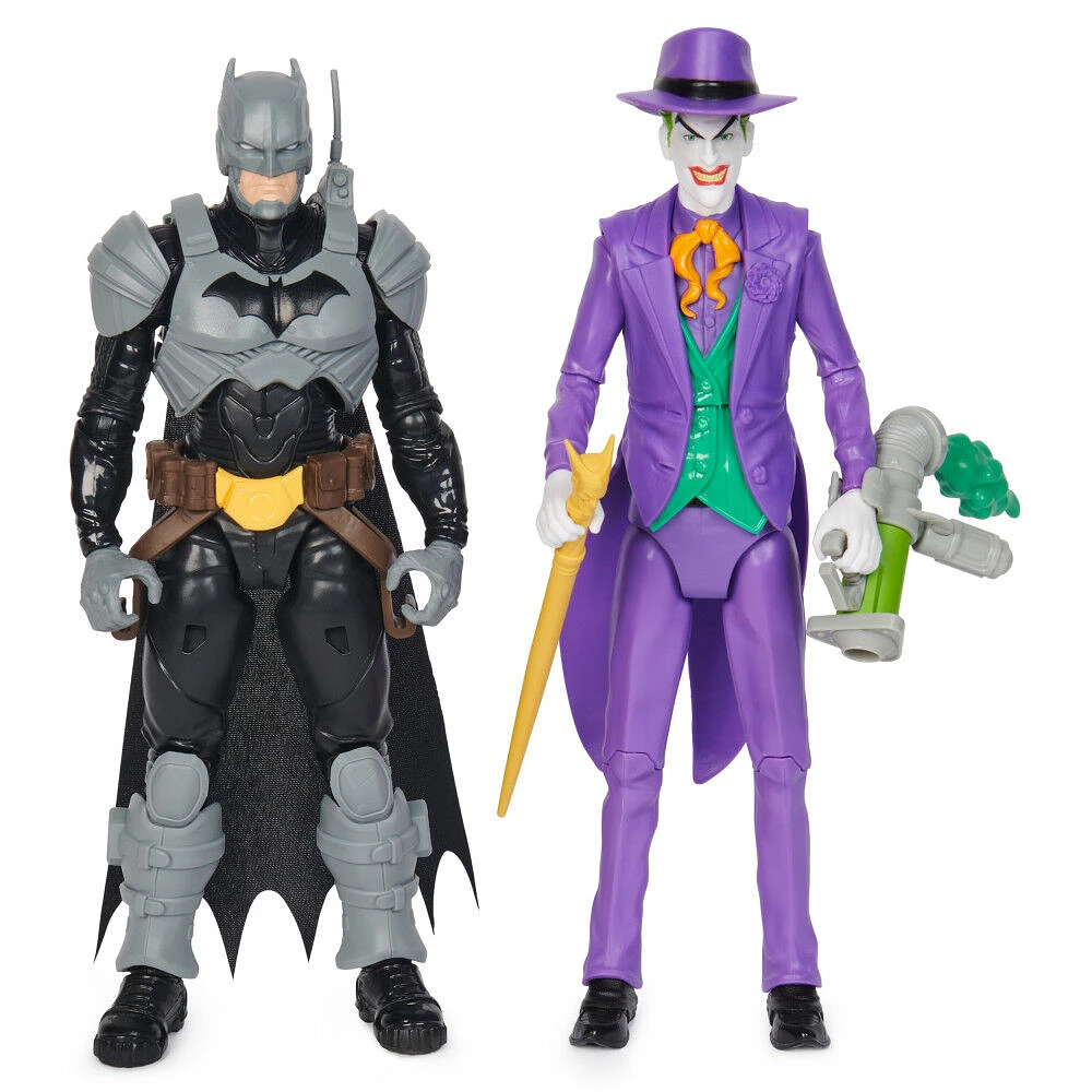 DC Comics, Batman Adventures, Batman vs The Joker Action Figures Set, 2 Figures, 12 Armor Accessories, 12-inch