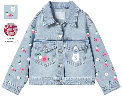 Squishmallows Winston & Cam Flower Denim Jacket Blue