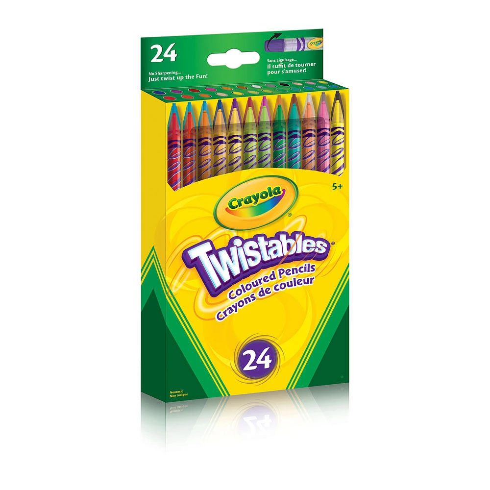 24 crayons de couleur effaçables Twistables
