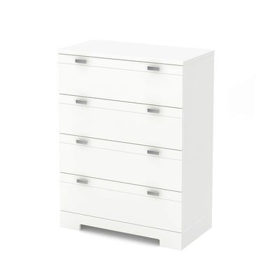 Reevo 4-Drawer Chest Dresser- Pure White