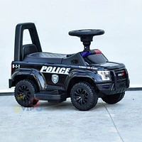 KIDSVIP Voiture électrique 3 en 1 pour tout-petits, édition Police, 6 V, voiture électrique à pousser