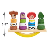 Jouets En Bois Disney - Blocs d'Equilibre Toy Story, Ensemble de 17 Eléments Avec Woody, Buzz L'Eclair, Jessie, et Rex