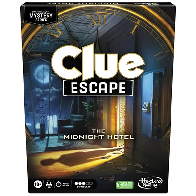 Clue Escape : Hôtel Minuit, jeu d'enquête et d'évasion à usage unique, 1 à 6 joueurs, jeu coopératif