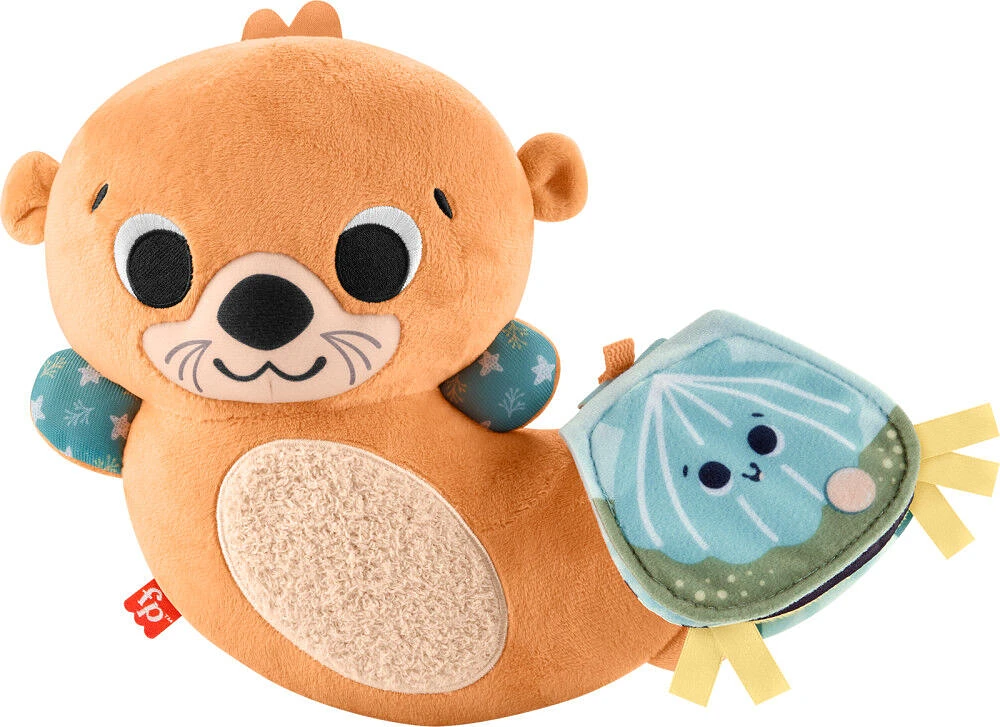 Fisher-Price 2-in-1 Rockin' Tummy Time Otter, Plush Baby Sensory Toy for Tummy Time