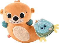 Fisher-Price 2-in-1 Rockin' Tummy Time Otter, Plush Baby Sensory Toy for Tummy Time