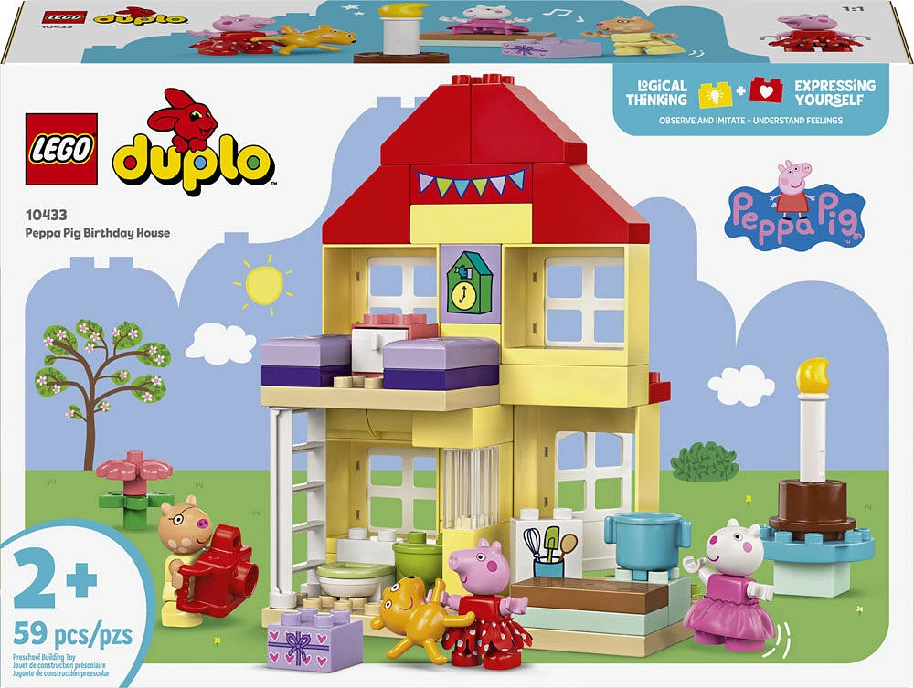 LEGO DUPLO Peppa Pig Birthday House, Build & Rebuild Toddler Toy, 10433