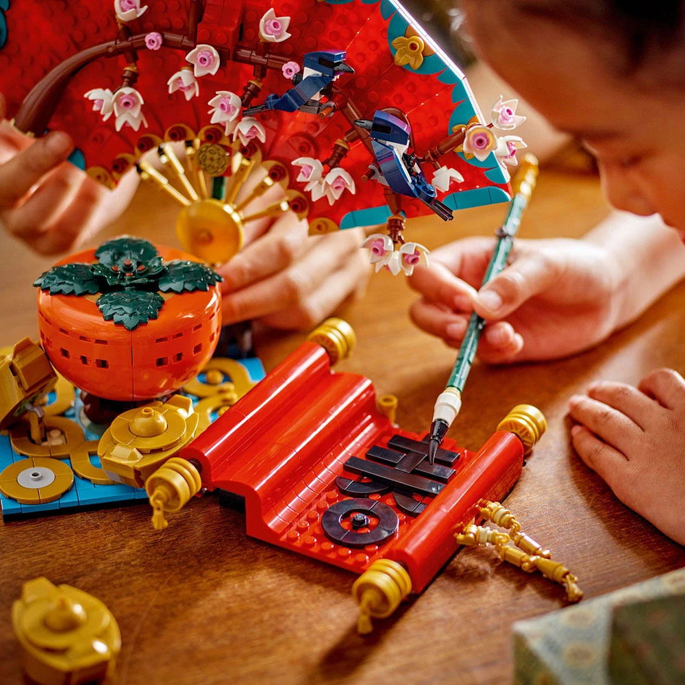 LEGO Le festival traditionnel chinois La bonne fortune Ensemble de construction, Modèle à exposer et activités familiales, Jouet artistique 80117