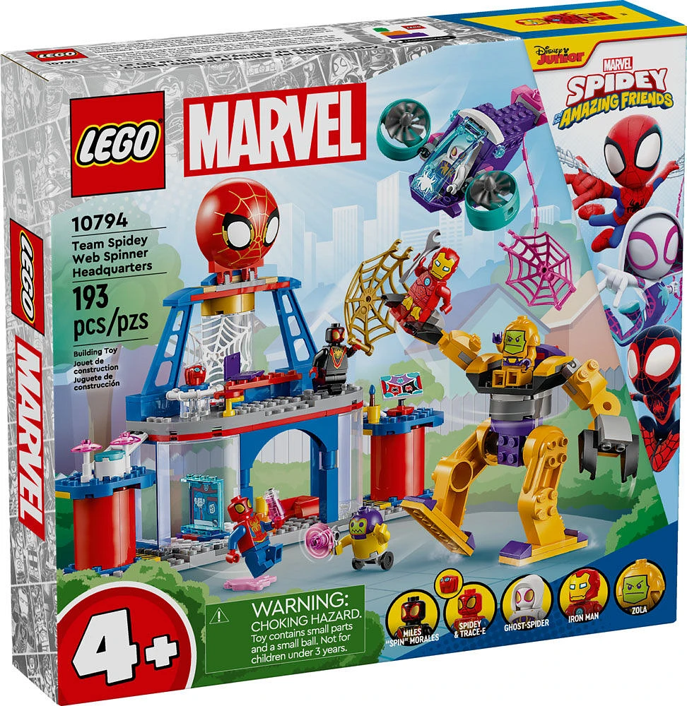 LEGO Marvel Le QG en toile de l'équipe de Spidey; Miles Morales et Iron Man 10794