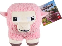 Minecraft Pink Sheep Plush Toy, 8-inch Collectible Soft Doll Inspired by A Minecraft Movie