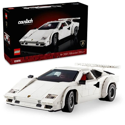 LEGO Icons Lamborghini Countach 5000 Quattrovalvole Model Car Kit - Collectible Building Set - 10337