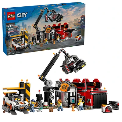 LEGO City Le parc à ferraille avec voitures, jouet d'ouvriers de récupération pour les garçons et les filles de 7 ans et plus 60472