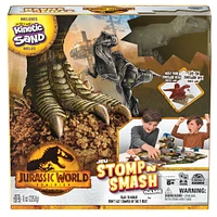 Jurassic World Dominion, Jeu de société sensoriel Stomp N' Smash sur le thème des dinosaures, avec sable Kinetic Sand
