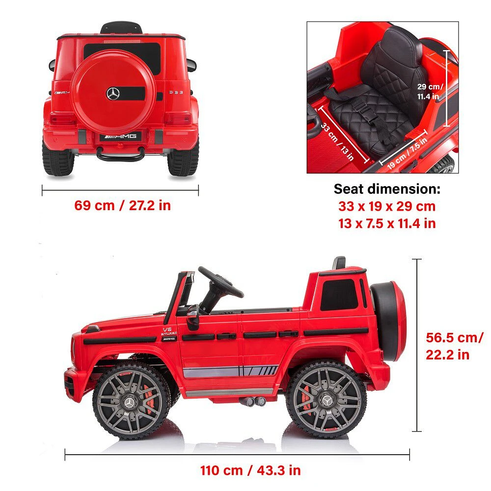 Voltz Toys Mercedes-Benz AMG G65 avec télécommande, rouge