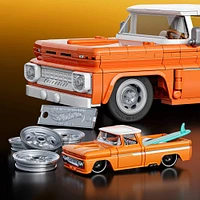 Mattel Brick Shop Hot Wheels Custom '62 Chevy Pickup Building Toy Kit (858 Pieces), for Collectors