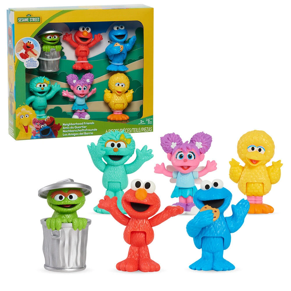 Sesame Street Neighborhood Friends, 6-piece Poseable Figurines