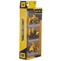Cat Metal 3 Pack Front Loader, Excavator, Steam Roller