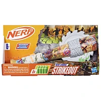 Nerf Zombie Strikeout Dart Blaster, 8 Nerf Elite Darts, Foam Blade, Pull Back Priming, Outdoor Games