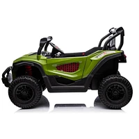 KIDSVIP Buggy d'aventure 2 places 24 V pour enfants 4X4 UTV porteur avec RC - Vert