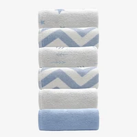 Wash Cloths Blue 6/Pk Single Ply
