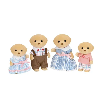 Calico Critters Yellow Labrador Family, Set of 4 Collectible Doll Figures