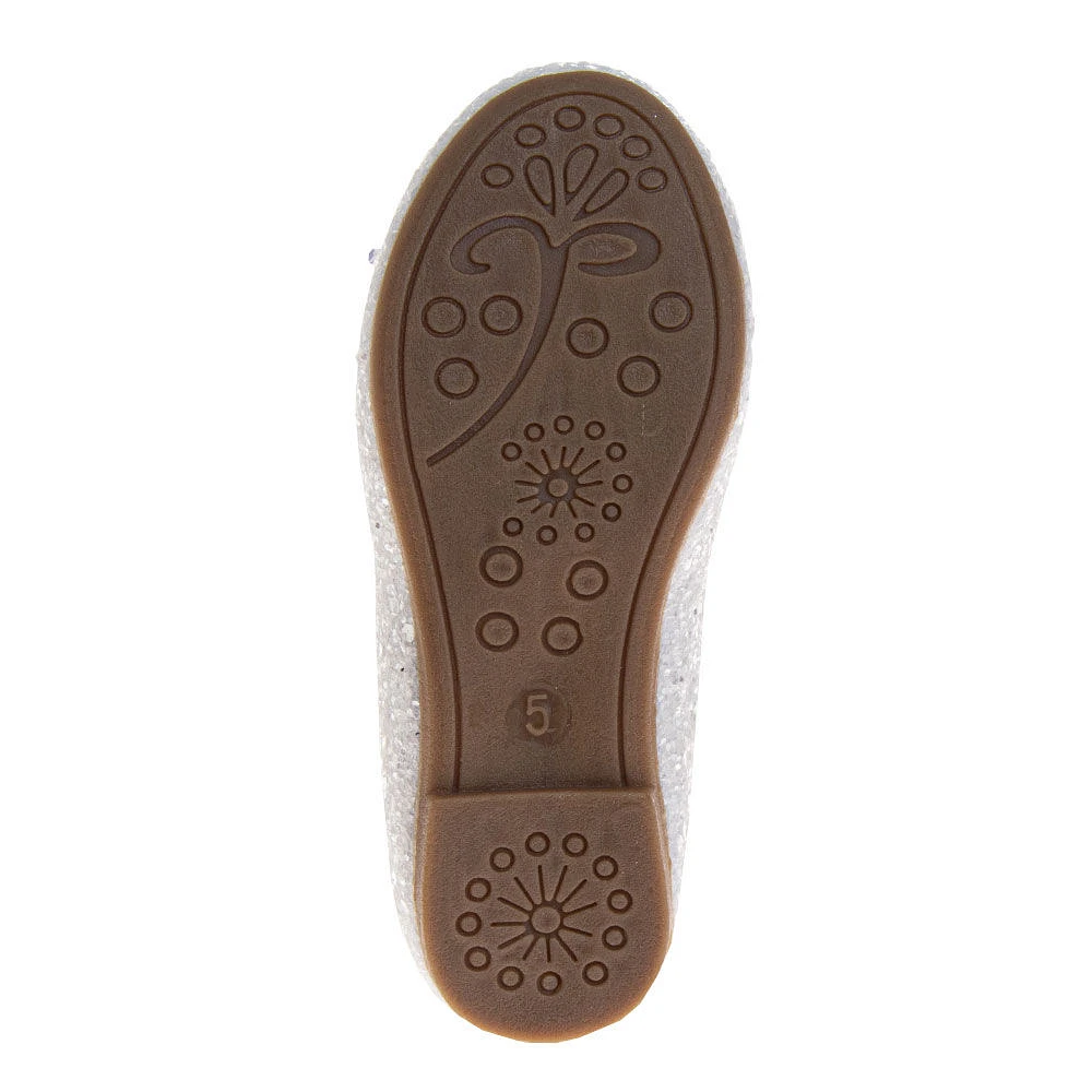 Ballerines blanches pailletées pour petites filles