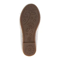 Ballerines blanches pailletées pour petites filles