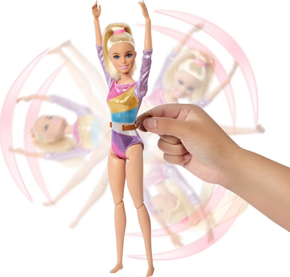 Barbie Gymnastics Playset with Blonde Fashion Doll, Balance Beam, 10+ Accessories & Flip Feature