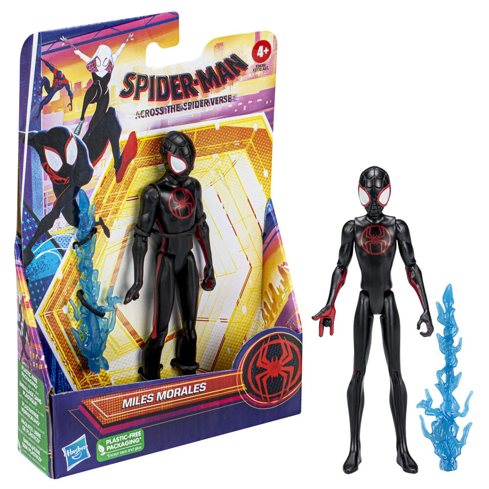 Marvel Spider-Man: Across the Spider-Verse, figurine Miles Morales de 15 cm avec accessoire, jouet pour enfants à partir de 4 ans