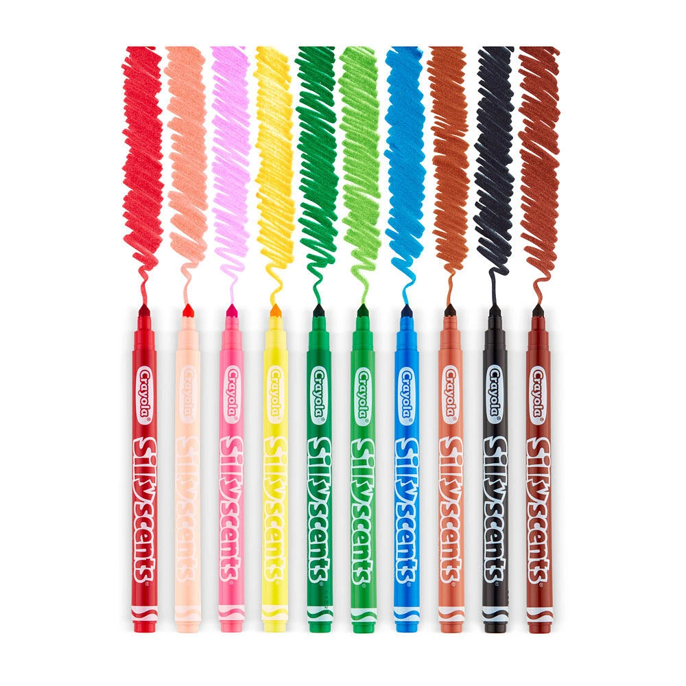 Marqueurs lavables fins Silly Scents Smash-Ups, boîte de 10