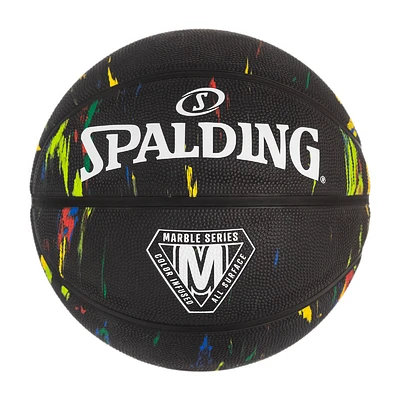 SPALDING MARBLE BLACK BASKETBALL, SIZE 7
