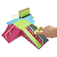 Tech Deck, Neon Mega Park X-Connect Creator, Coffret rampe phosphorescente à personnaliser avec deux fingerboards
