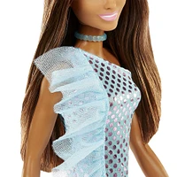 Barbie- Poupée - Brunette avec robe sarcelle métallique