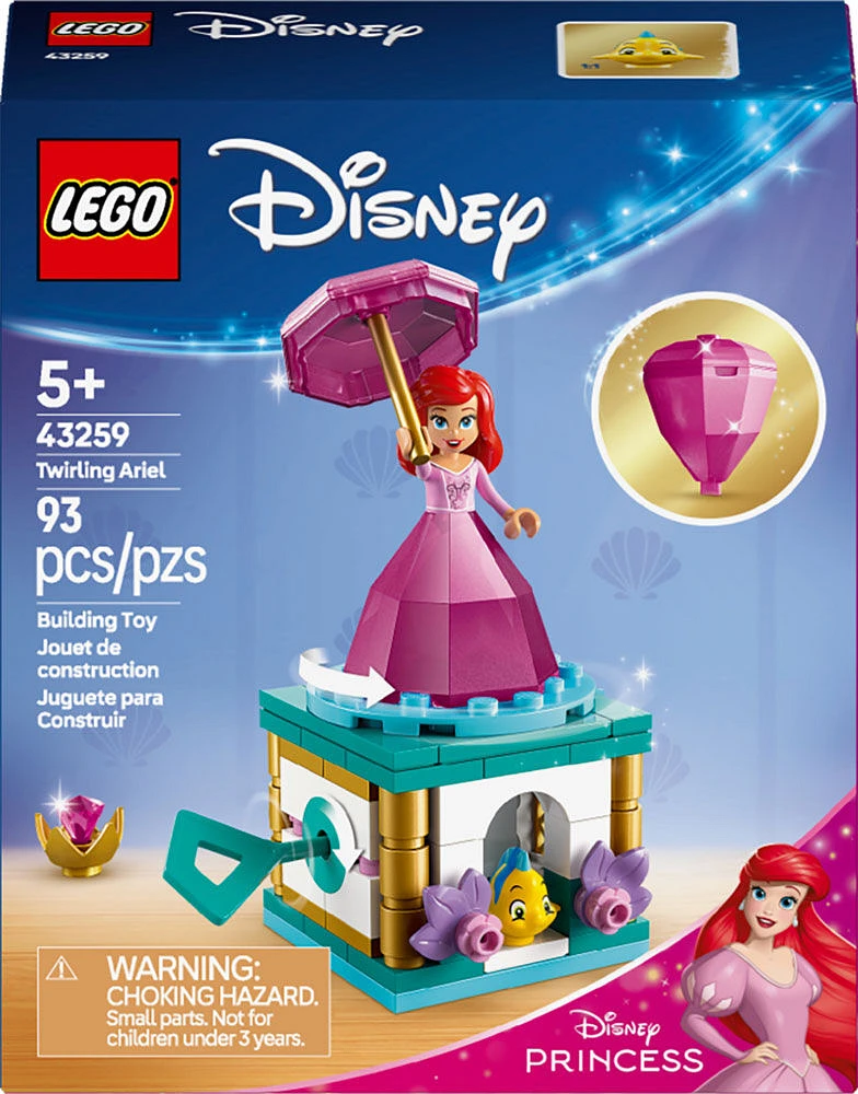 LEGO Disney Princess Ariel tournoyante, Ensemble de construction, Jouet fantaisiste avec minipoupée 43259