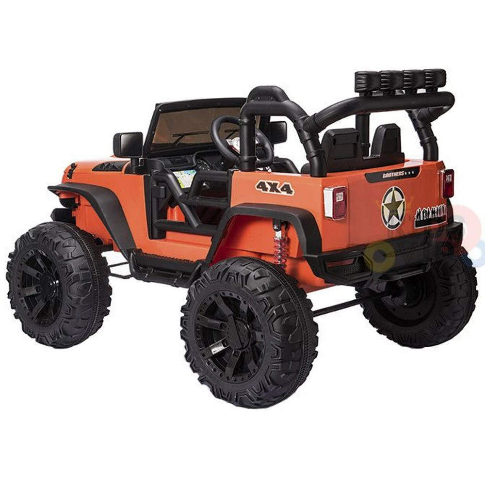 KidsVip 24V EVA Big Wheels Edition Kids Ride On Truck avec RC - Orange - Édition anglaise