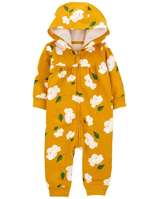 Carter's Floral Zip Up Jumpsuit Yellow 