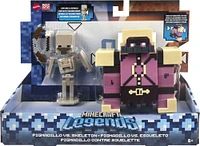 Minecraft Legends Coffret de 2 Figurines Pigmadillo v. Skeleton figurines articulées avec chacune une fonction d'attaque et un accessoire