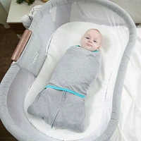 Swaddle Ideal Temp-Heather Grey/Aqua Newborn