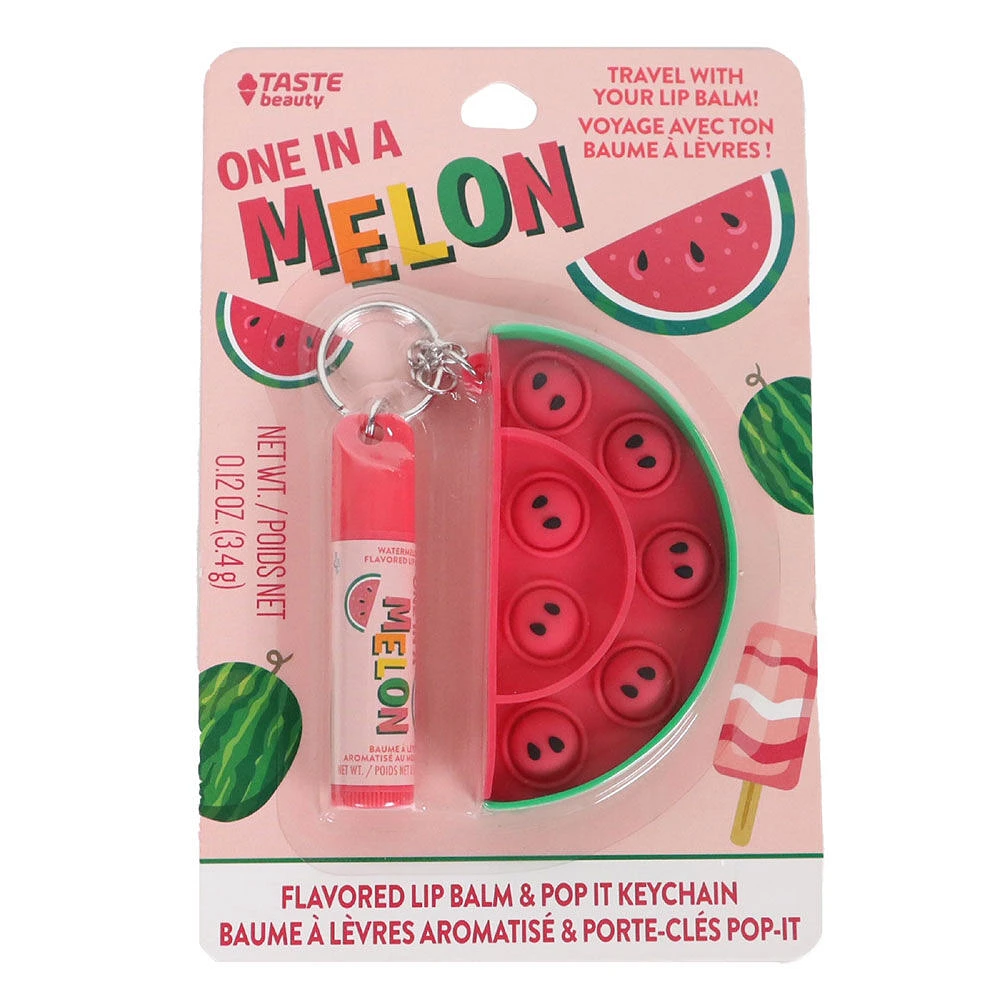 Lip Balm Pop It Keychain - Watermelon