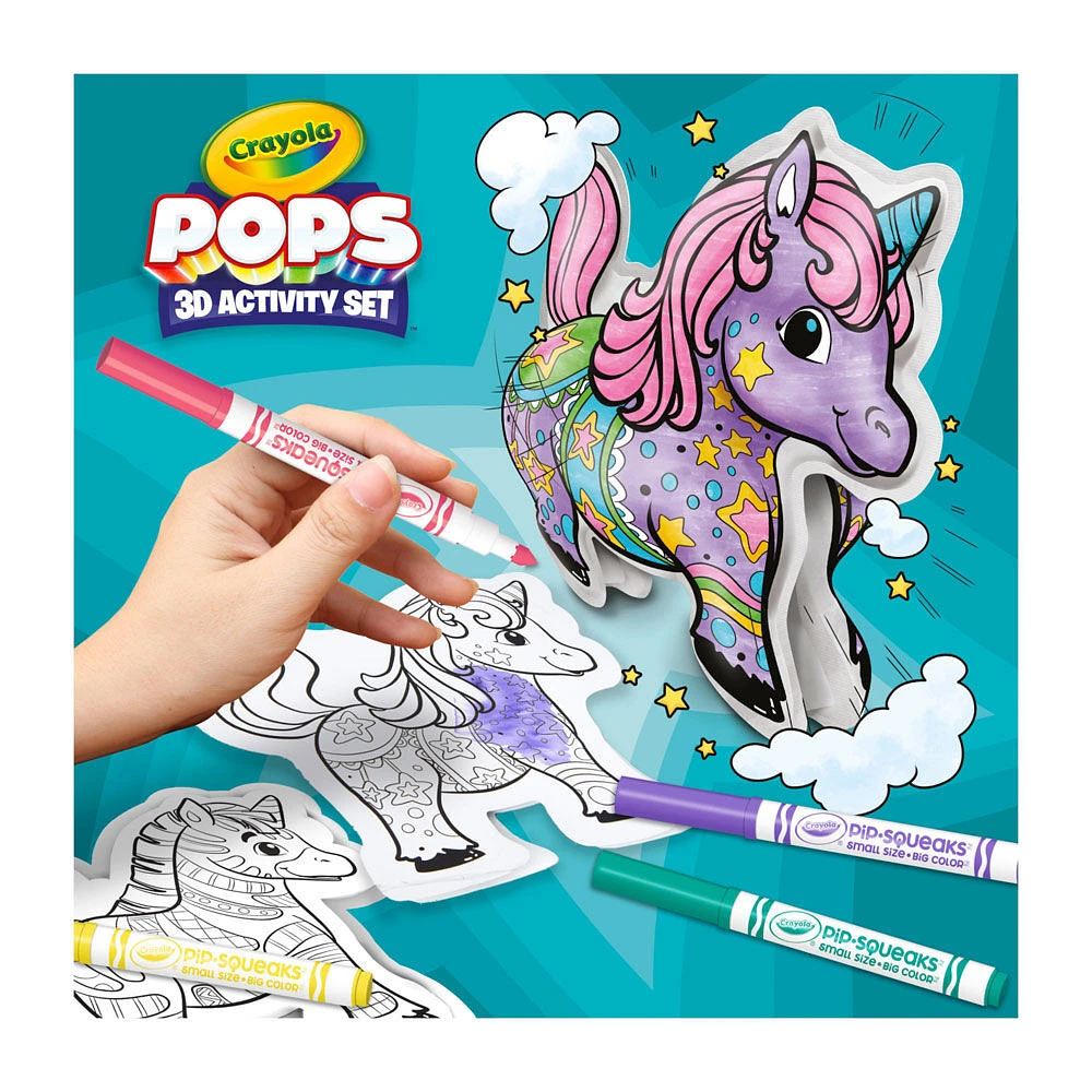 Ensemble d'activités de personnages gonflables Crayola POPS 3D, Licornes