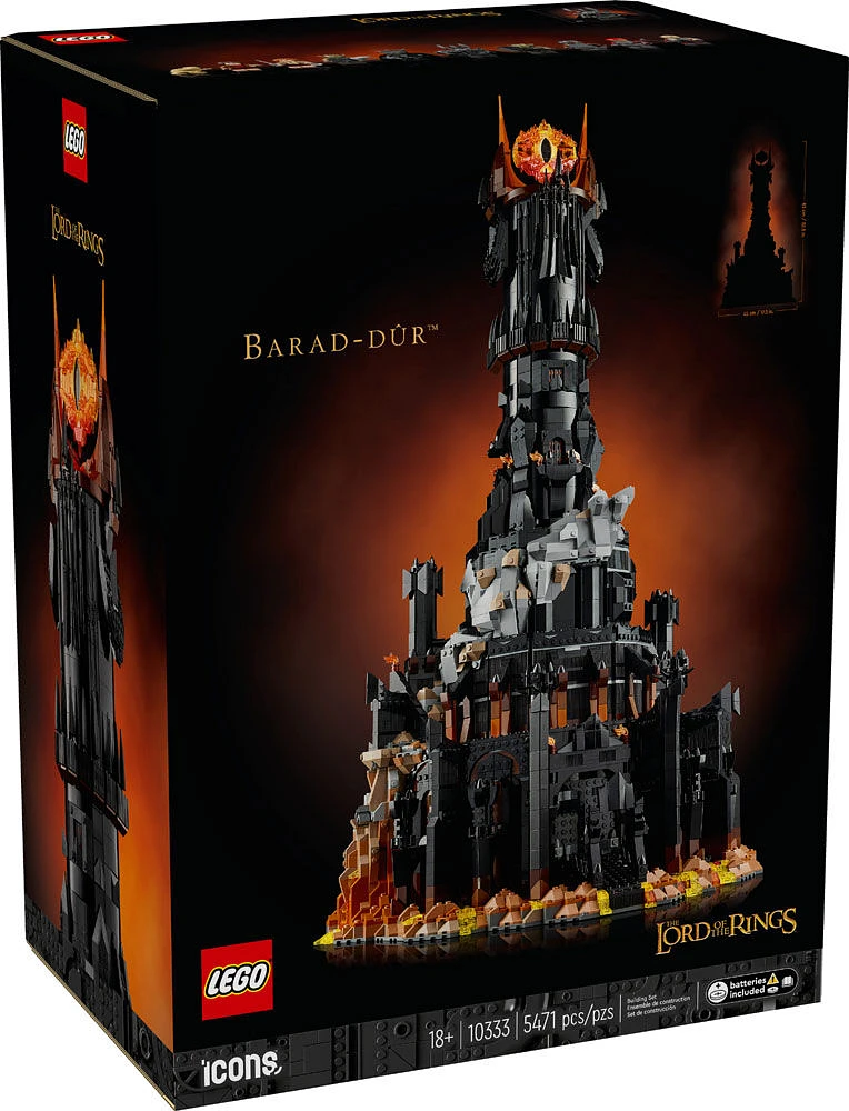 LEGO Icons Lord of the Rings Barad-dûr Building Set for Adults - Collectible for Fans - 10333