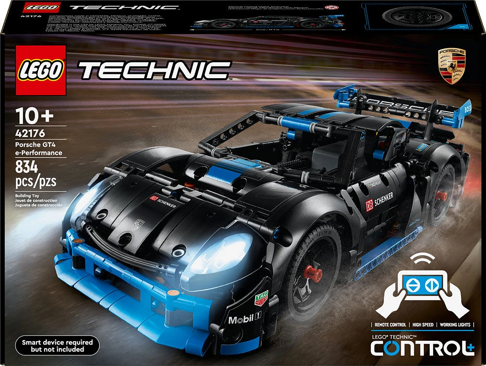 LEGO Technic Porsche GT4 e-Performance Race Car Toy, Remote Control Car Playset, Porsche Gift for Kids, 42176