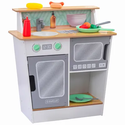 KidKraft Serve-in-Style Wooden Toddler Play Kitchen with 10 Pieces - R Exclusive