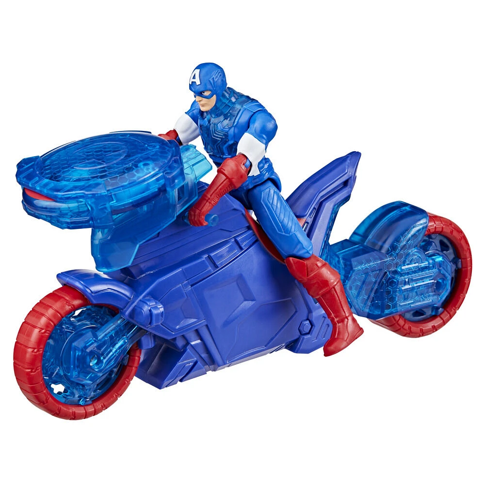 Marvel Avengers Epic World of Action Moto lance-bouclier Captain America, figurine et moto