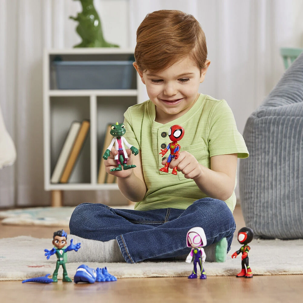 Spidey et ses Amis Extraordinaires Dino-Webs, pack de figurines Héros dinosaures et Lizard